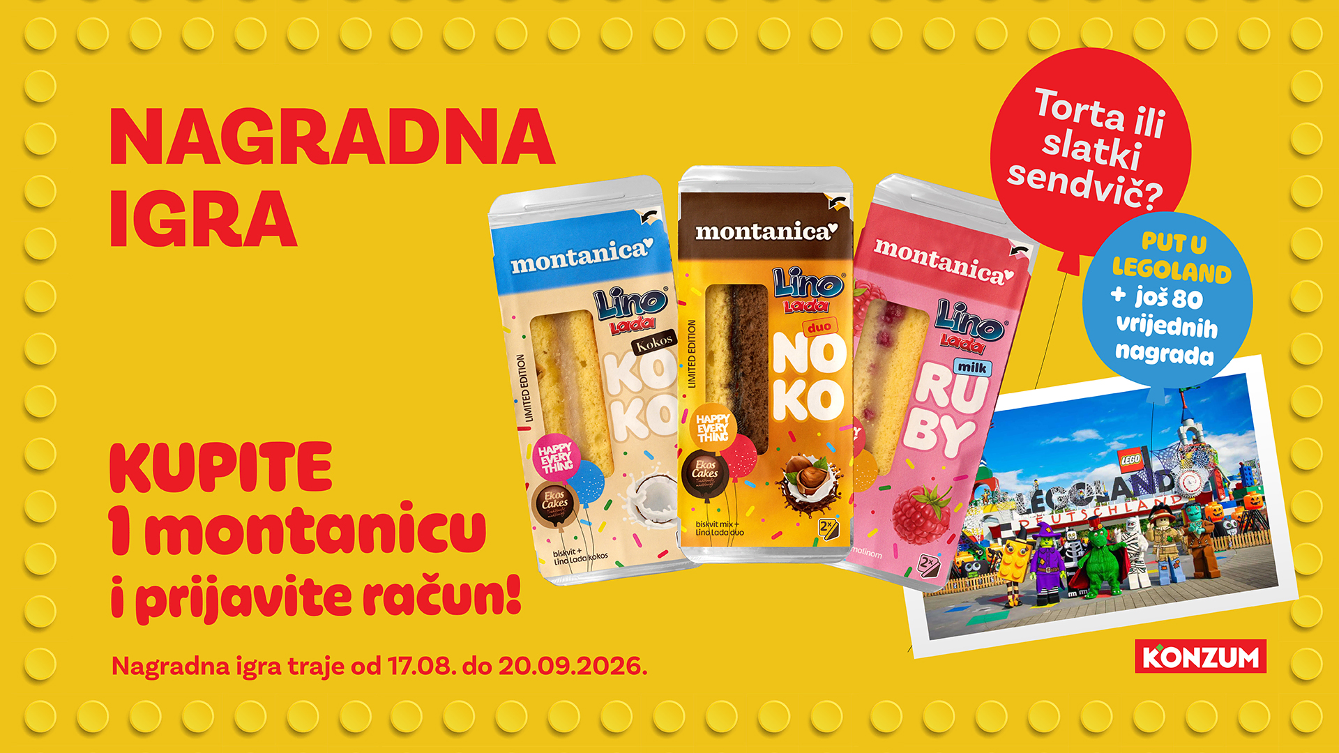 Nagradna igra u Konzum trgovinama „TORTA ILI SLATKI SENDVIČ?“